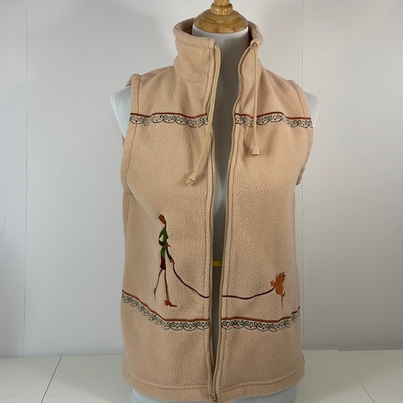 VINTAGE Fleece Sleeveless vest, women and dog, Small - Picture 4 of 6